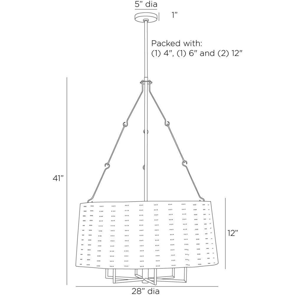 Felipe 6 Light 28 inch Antique Brass and English Bronze Chandelier Ceiling Light