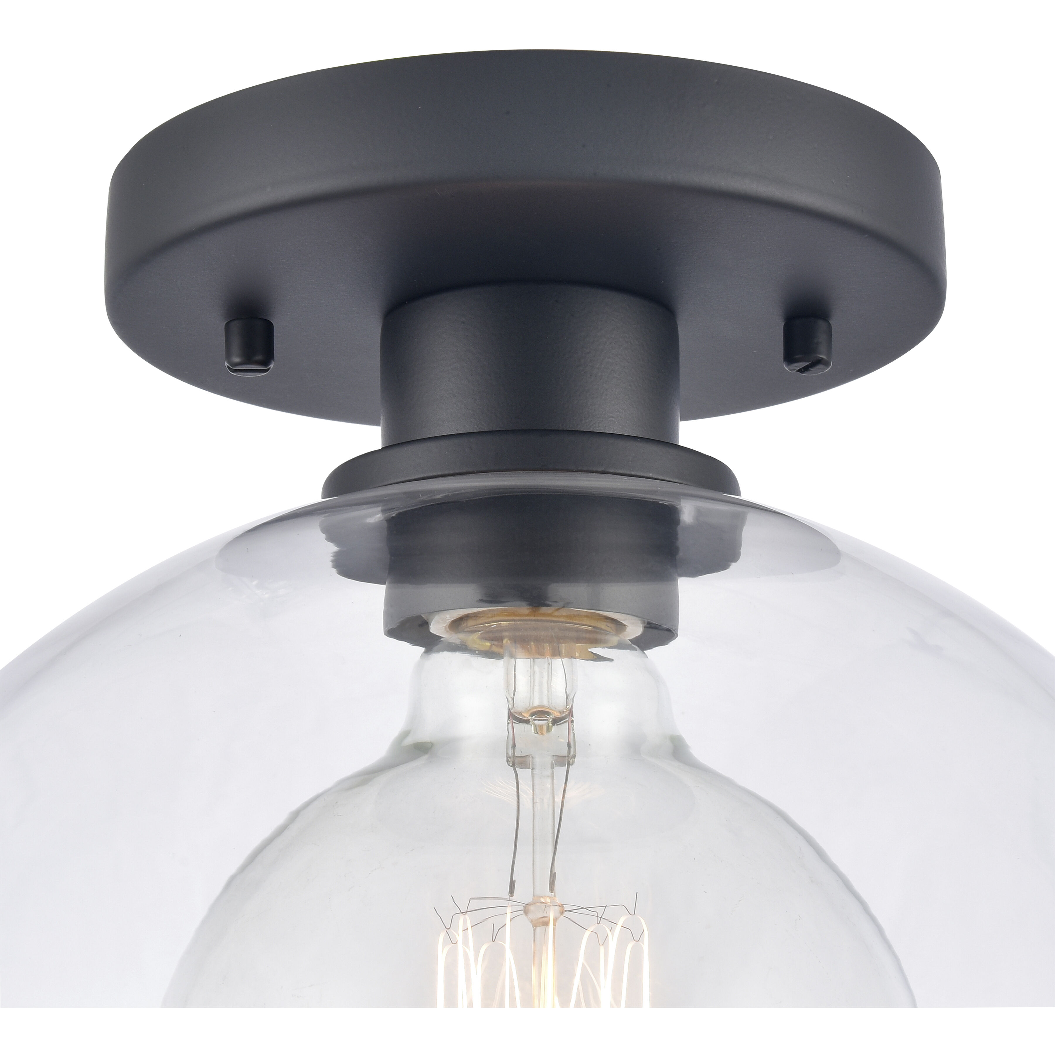 Julian 1 Light 10 inch Matte Black Semi Flush Mount Ceiling Light