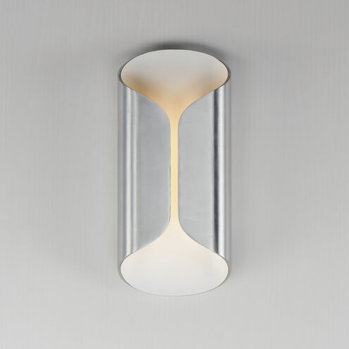 Folio LED 13.75 inch Satin Aluminum with White Outdoor Wall Mount