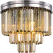 Sydney 9 Light 20 inch Polished nickel Flush Mount Ceiling Light in Golden Teak, Urban Classic
