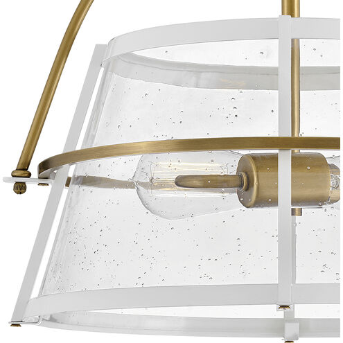 Tournon 15 inch Heritage Brass with Polished White Indoor Semi-Flush Mount Ceiling Light