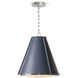 French Maid 1 Light 16 inch Blue and Polished Nickel Chandelier Ceiling Light