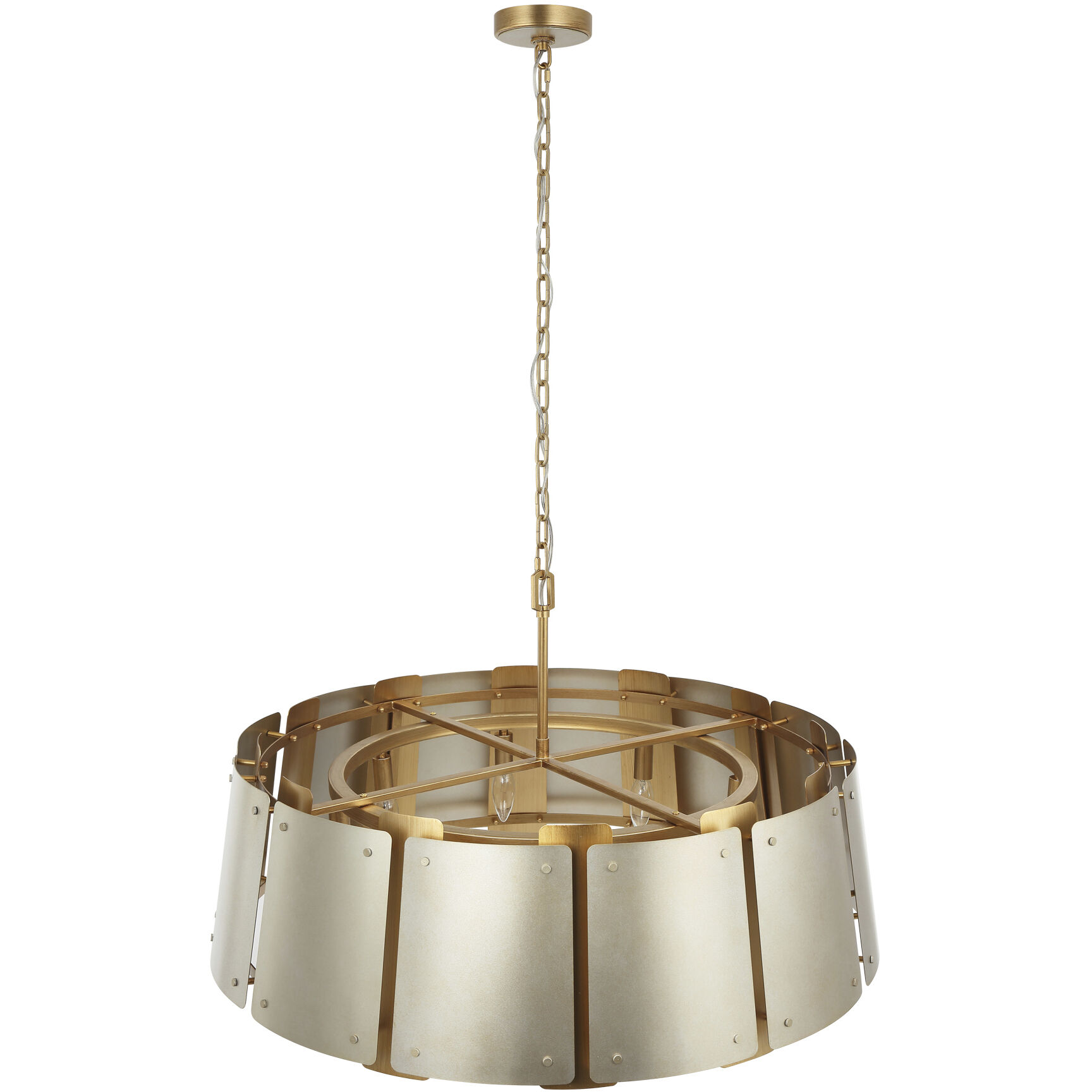 Peep Show 8 Light 32 inch Sunwashed Silver and Brushed Sienna Pendant Ceiling Light