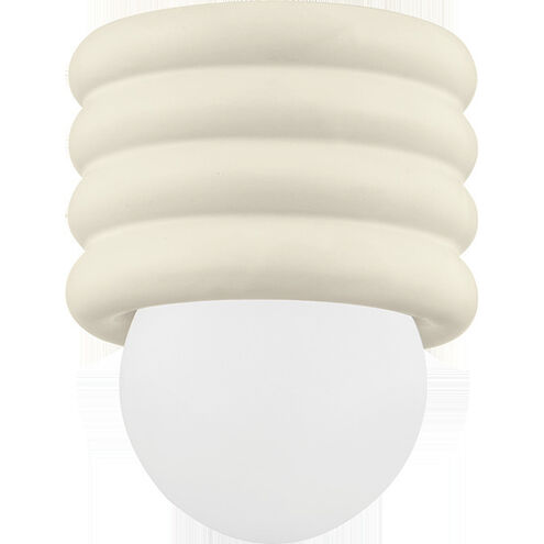 Bibi 1 Light 5 inch Aged Brass/Ceramic Antique Ivory Flush Mount Ceiling Light