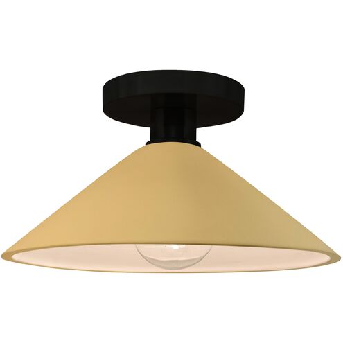 Radiance LED 11.75 inch Muted Yellow and Matte Black Semi Flush Ceiling Light