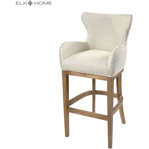 Roxie 43 inch Linen with Natural Bar Stool