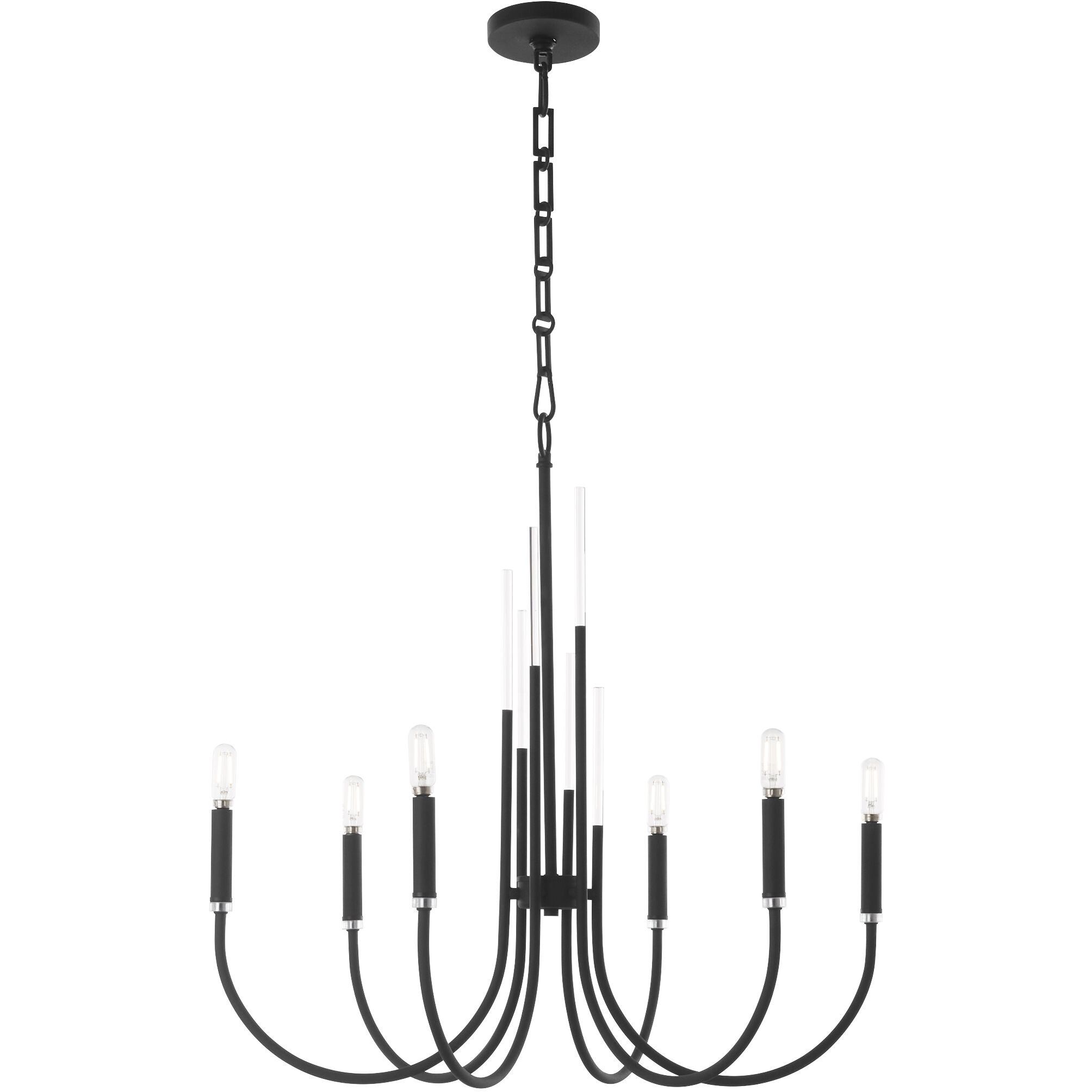 Summit 6 Light 28 inch Textured Black Chandelier Ceiling Light