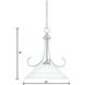 Bella 1 Light 16 inch Brushed Nickel Pendant Ceiling Light
