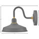 Foundry Classic Outdoor Barn Light in Dark Matte Grey, Gooseneck