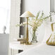J. Randall Powers Hargett 21.5 inch 40.00 watt Hand-Rubbed Antique Brass Buffet Lamp Portable Light in Natural Paper