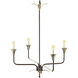 Lowcountry 4 Light Rustic Bronze and Antique Platinum Chandelier Ceiling Light