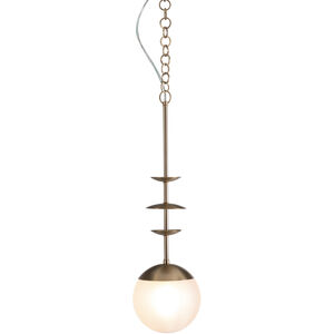 Mod 1 Light 8 inch Frosted White / Brushed Brass Pendant Ceiling Light