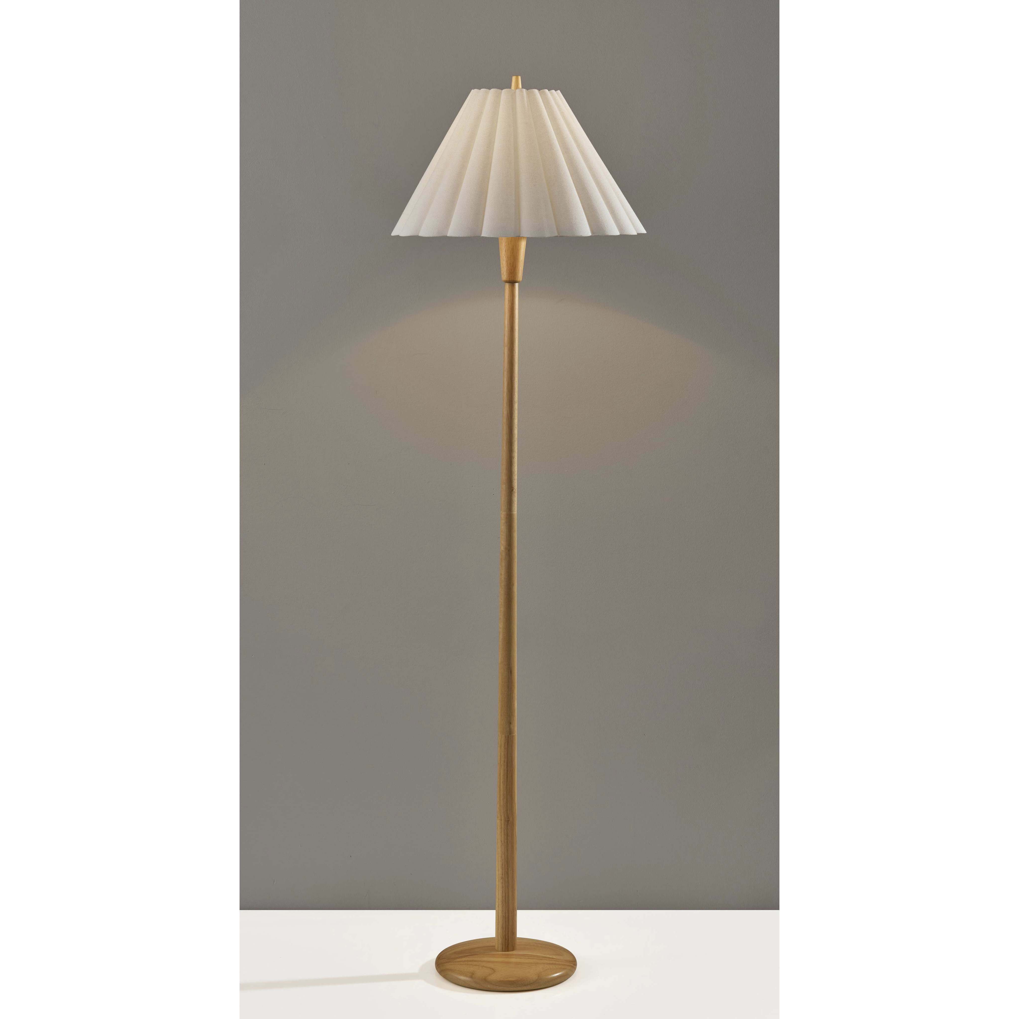Scallop 60.75 inch 100.00 watt Natural Wood Floor Lamp Portable Light