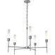 Vela 5 Light 30.3 inch Vintage Platinum Chandelier Ceiling Light in Frosted