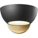 Contemporary 1 Light 7 inch Matte Black with Natural Brass Wall Sconce Wall Light