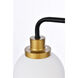 Hanson 4 Light 38 inch Black and Brass Bath Sconce Wall Light