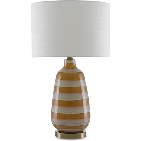 August 26 inch 150.00 watt Orange/Oyster White Table Lamp Portable Light