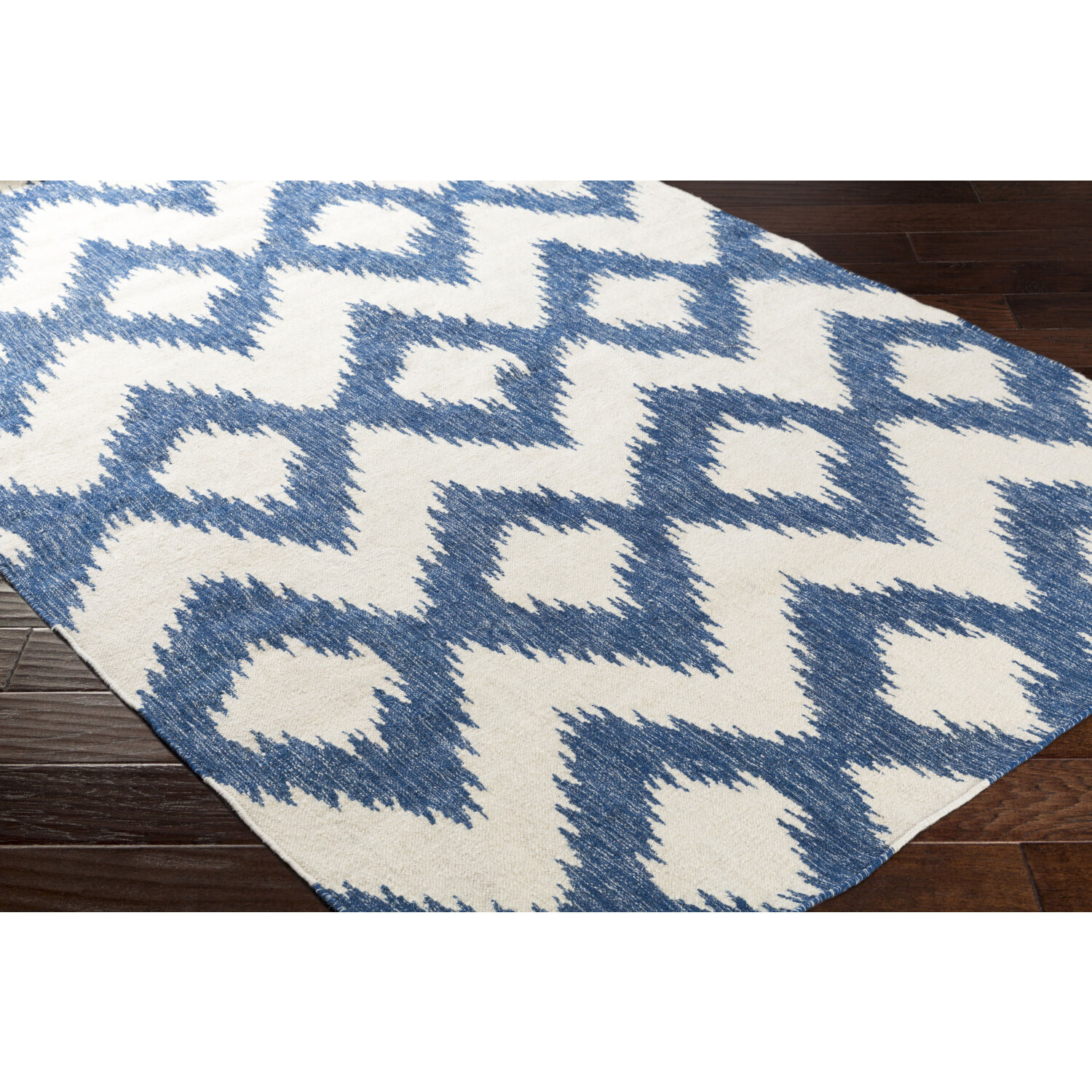 Frontier 132 X 96 inch Navy/Cream Handmade Rug, Wool