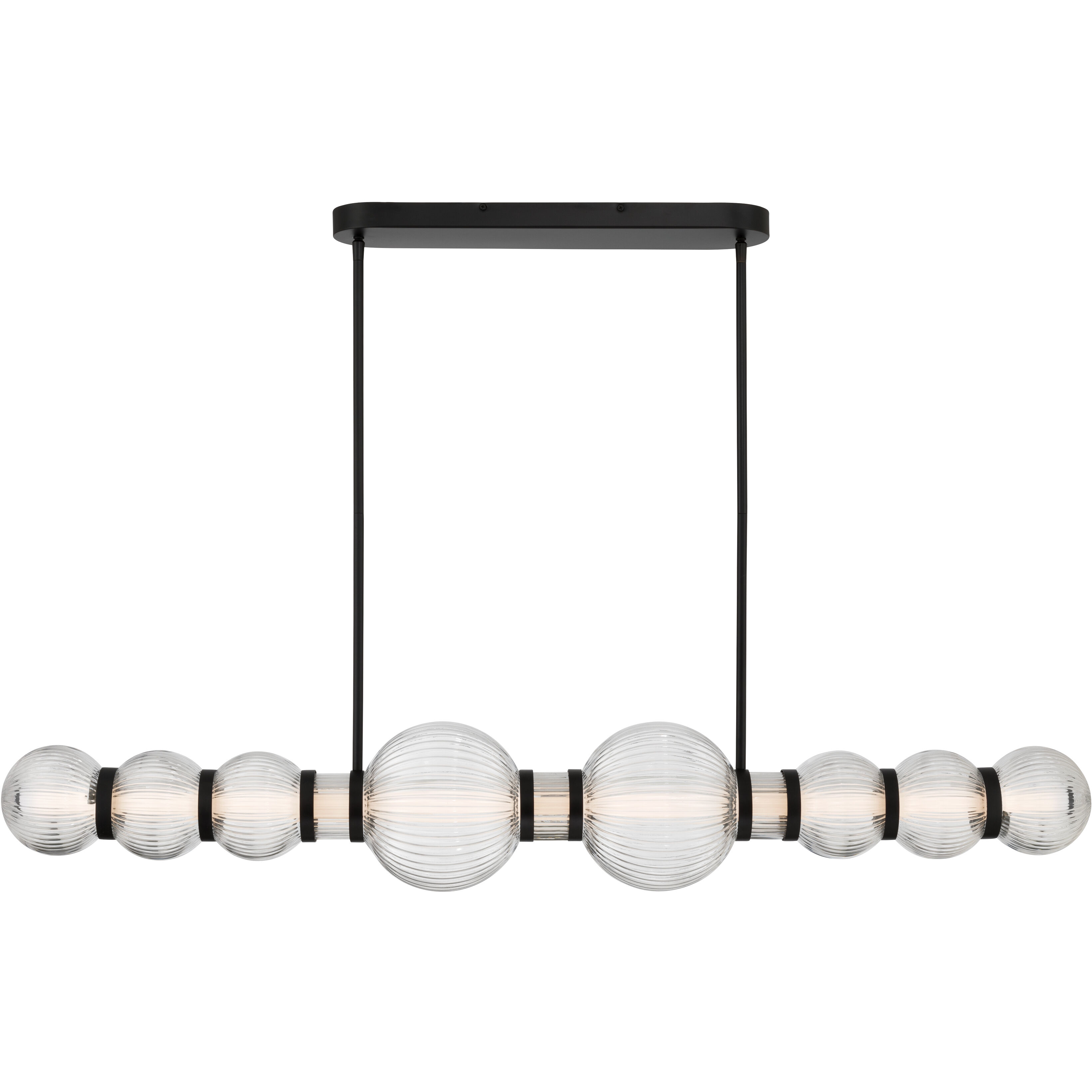 Cordel LED 50.25 inch Dark Matte Black Linear Chandelier Ceiling Light