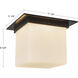Mineral 1 Light 11.13 inch Urban Bronze and Alabaster Flush Mount Ceiling Light in Alabaster Shade