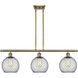Ballston Farmhouse Chicken Wire 3 Light 36 inch Antique Brass Island Light Ceiling Light, Ballston