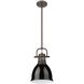 Yep Duncan 1 Light 8.88 inch Rubbed Bronze Pendant Ceiling Light in Black