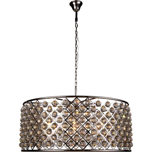 Madison 10 Light 44 inch Polished Nickel Pendant Ceiling Light in Clear, Faceted Royal Cut, Urban Classic