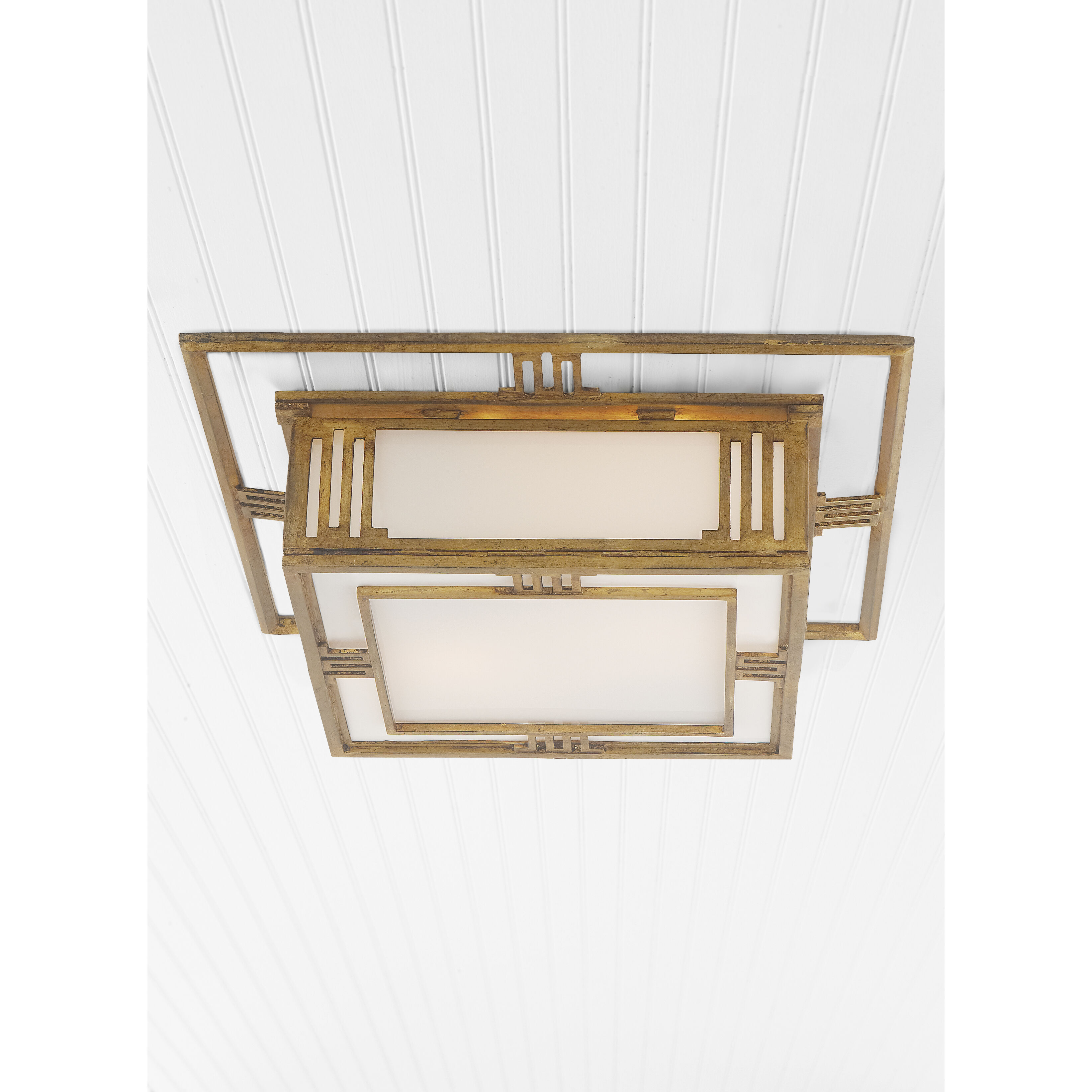 Thomas O'Brien Enrique 2 Light 16 inch Gilded Iron Flush Mount Ceiling Light