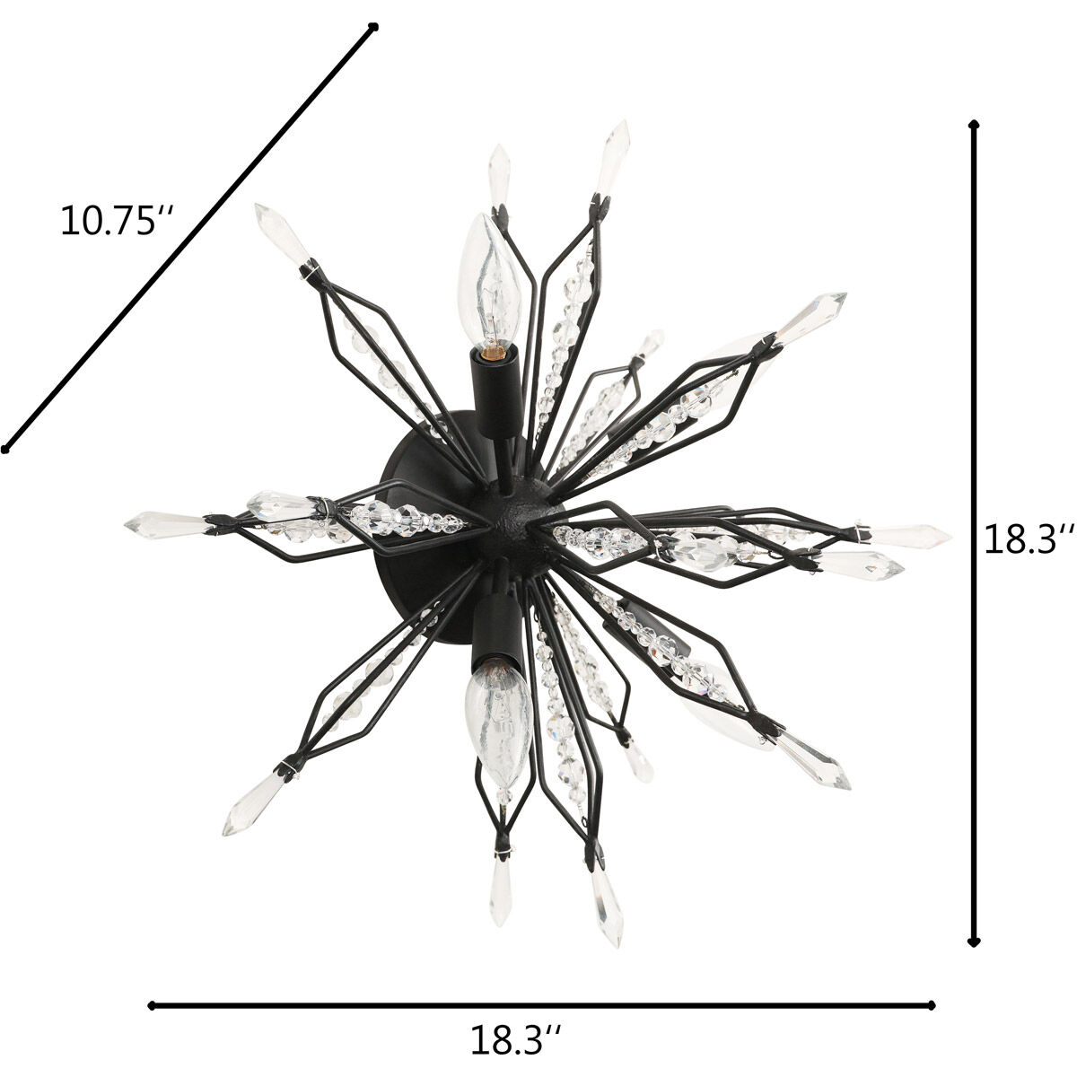 Orbital 4 Light 18.3 inch Carbon Semi-Flush Ceiling Light