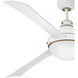 Oliver 62 inch Matte White with Heritage Brass with Matte White Blades Fan