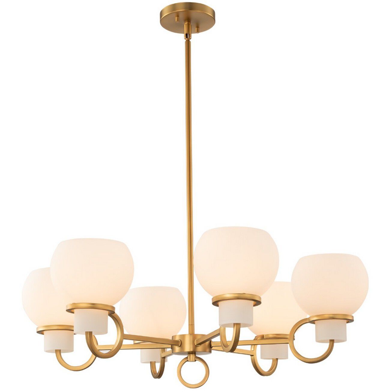 Ascher 6 Light 28 inch Winter Brass Chandelier Ceiling Light