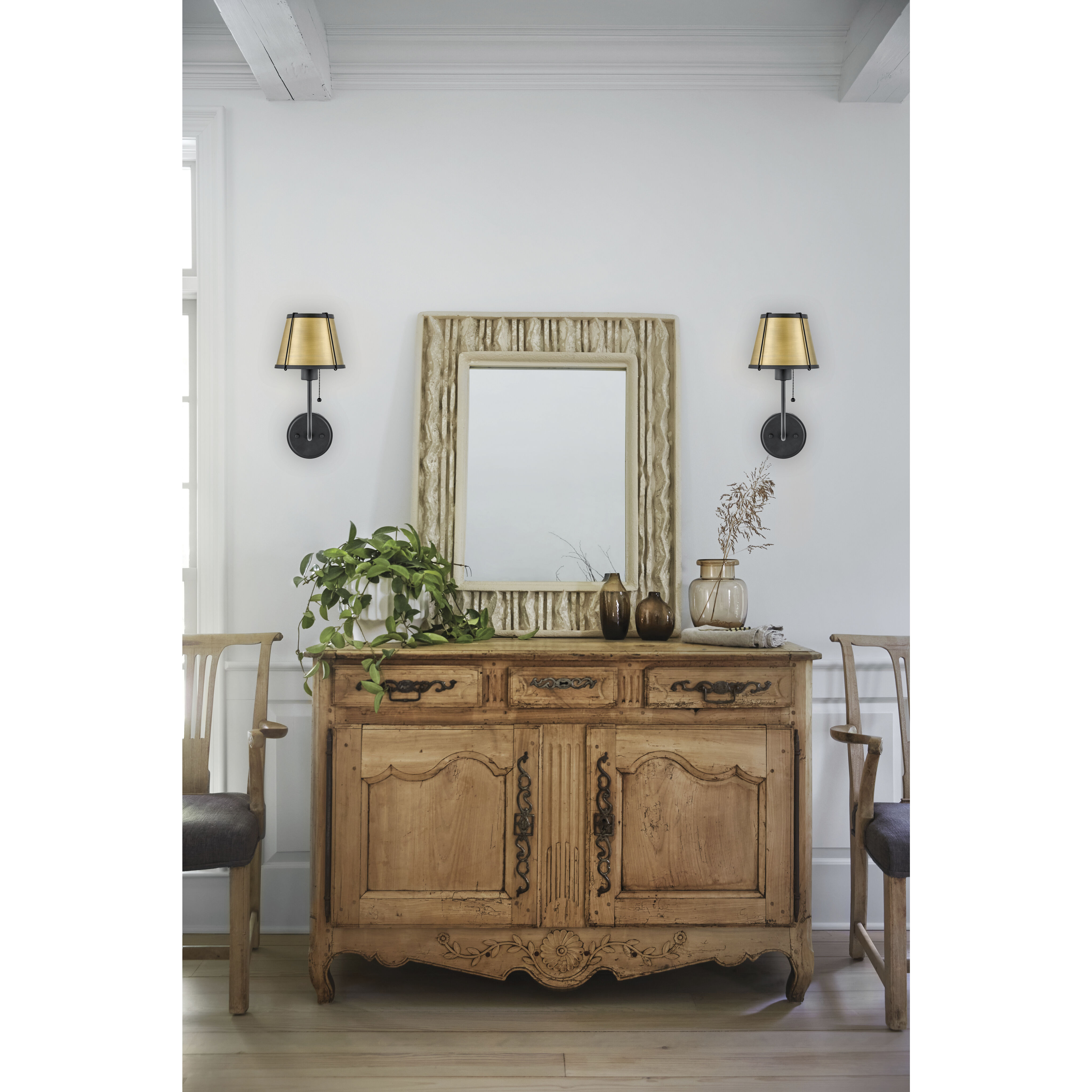 Clarke 1 Light 7.25 inch Black with Lacquered Dark Brass accents Sconce Wall Light