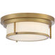 Contemporary 2 Light 13 inch Natural Brass Flush Mount Ceiling Light