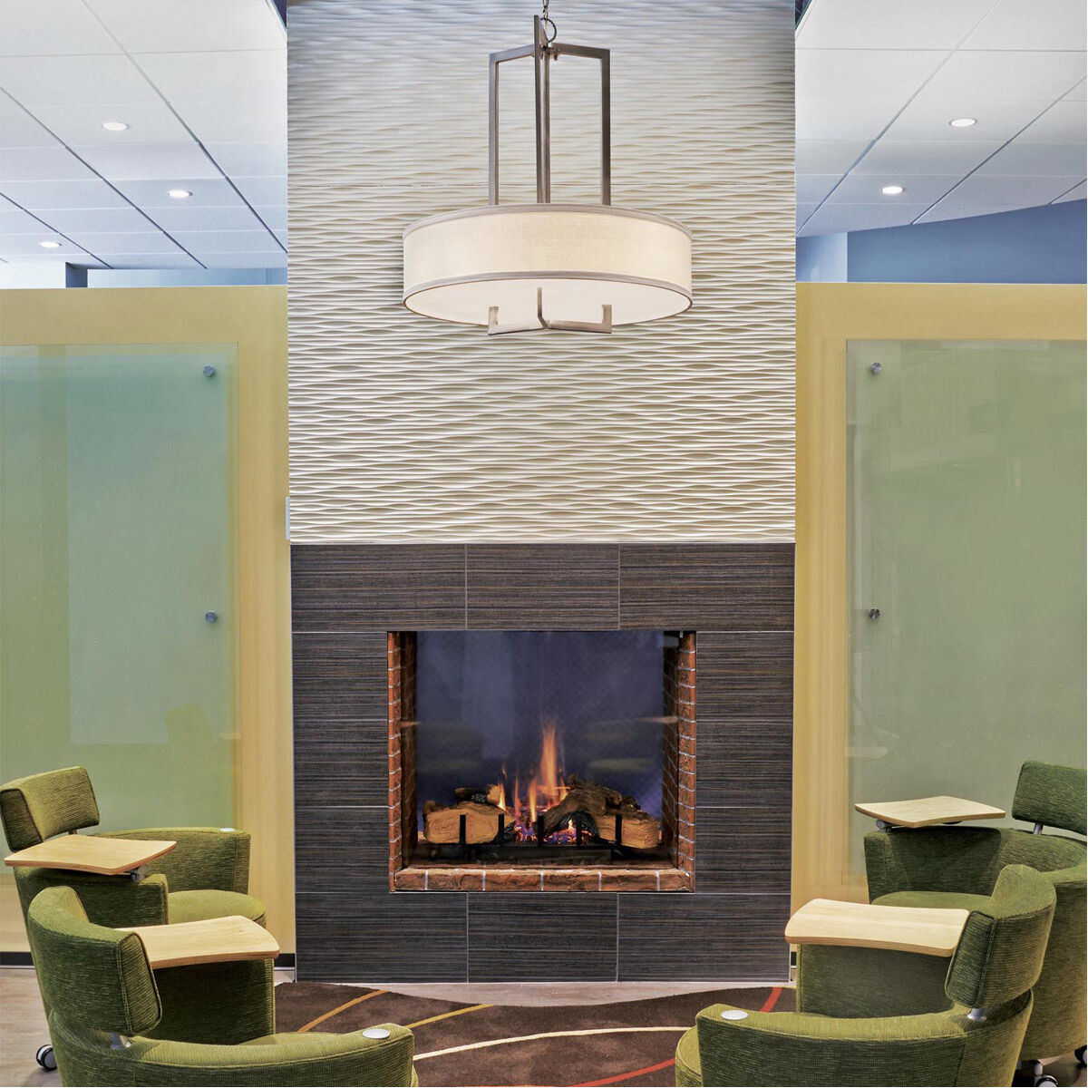 Hampton 3 Light 30 inch Antique Nickel Foyer Pendant Ceiling Light