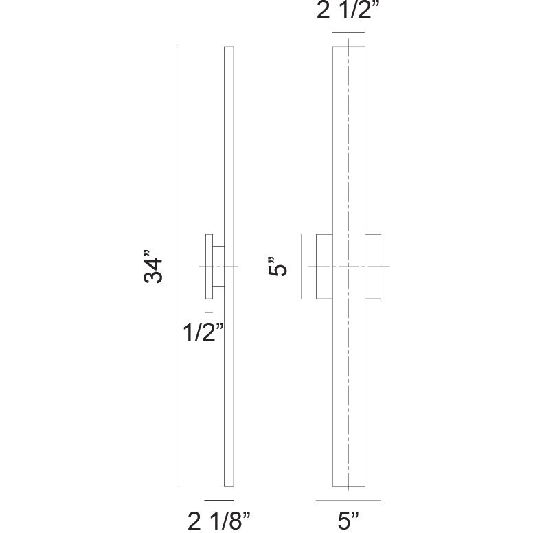 Zayden LED 34 inch Matte White Outdoor Wall Light
