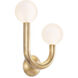 Happy LED 11.25 inch Natural Brass Wall Sconce Wall Light, Right Side