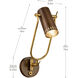 Ruehl 14 inch 9 watt Lacquered Bronze Swing Arm Wall Sconce Wall Light