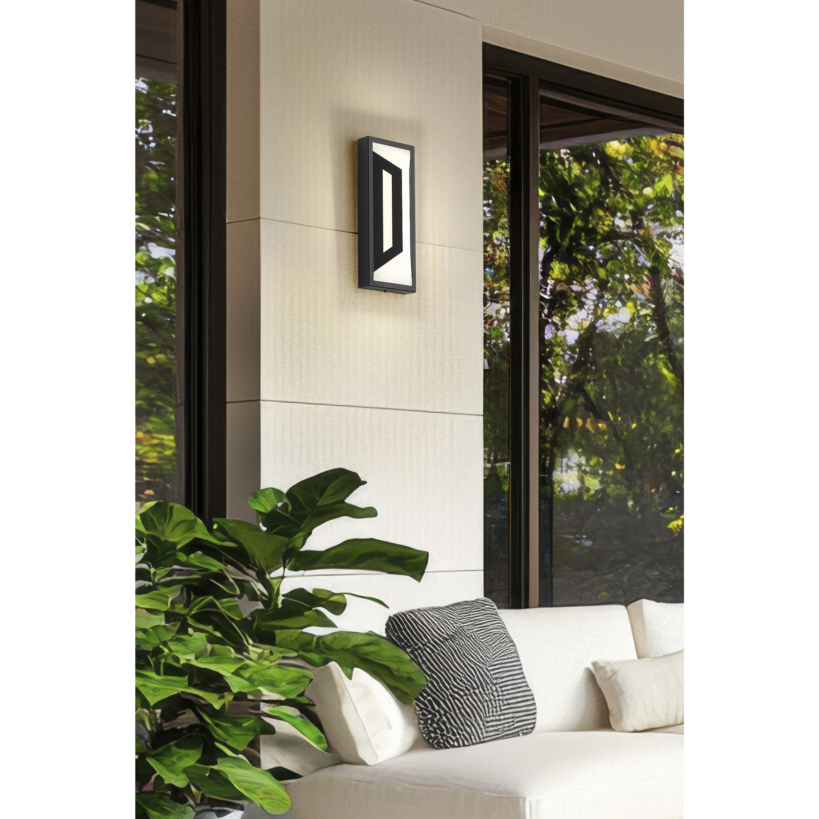 Banff LED 12 inch Sand Black Outdoor Wall Light in Soft Sand Black