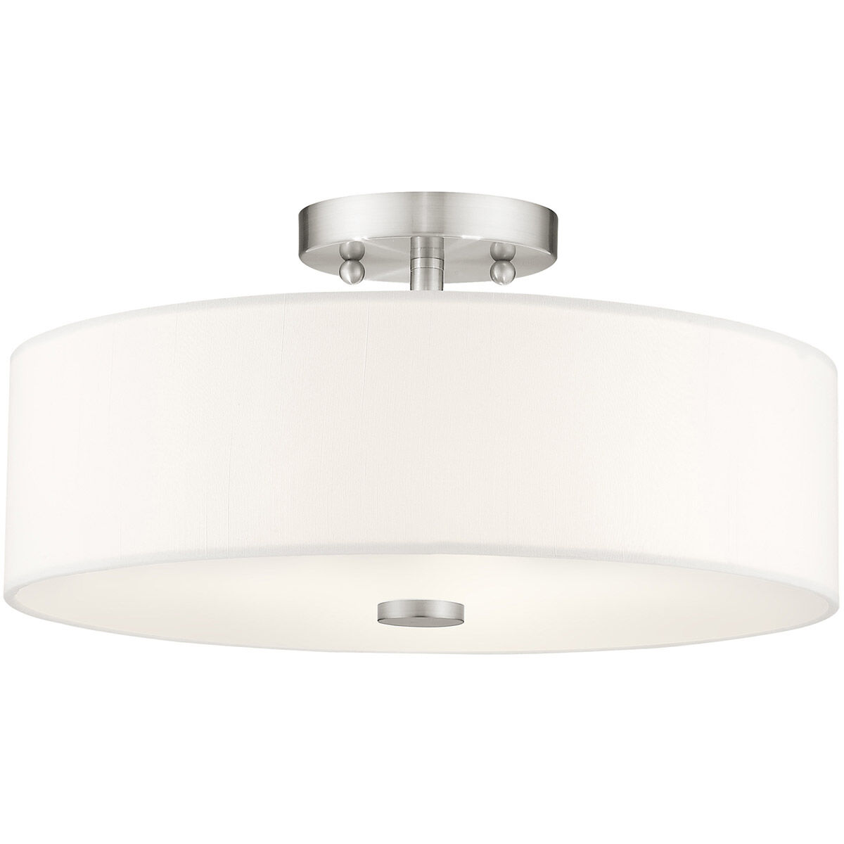 Meridian 3 Light 15 inch Brushed Nickel Semi-Flush Mount Ceiling Light