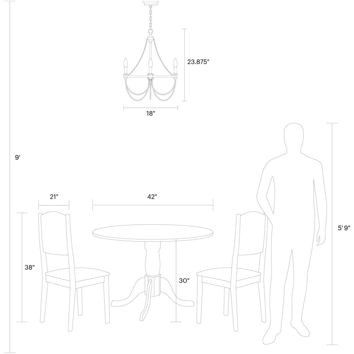 Sean Lavin Beverly 4 Light 18 inch French Washed Oak / Distressed White Wood Chandelier Ceiling Light
