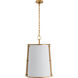 Carrier and Company Hastings 3 Light 17.75 inch Hand-Rubbed Antique Brass Pendant Ceiling Light in White, Medium