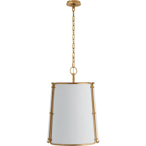 Carrier and Company Hastings 3 Light 17.75 inch Hand-Rubbed Antique Brass Pendant Ceiling Light in White, Medium