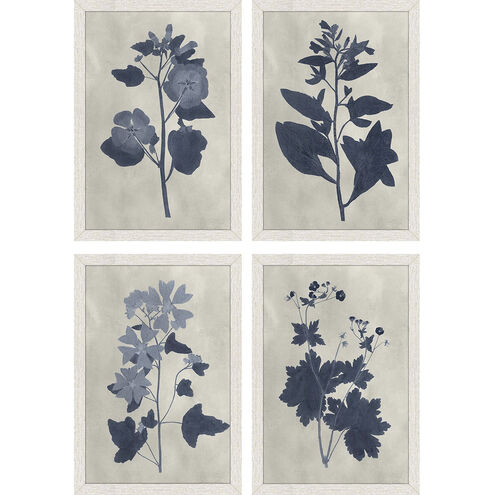 Pressed Flower Blue and White Framed Art