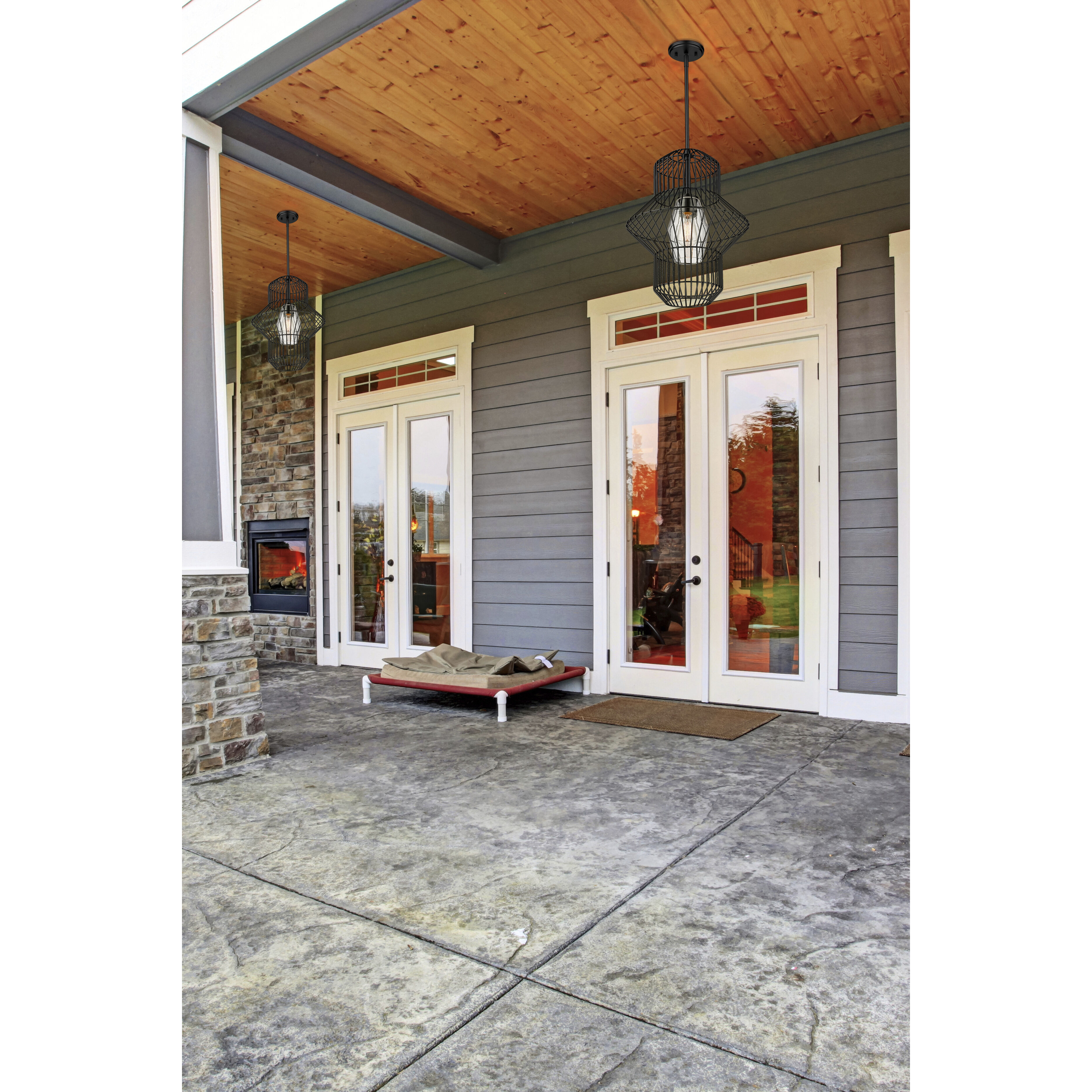 Orsay 1 Light 15 inch Matte Black Pendant Ceiling Light