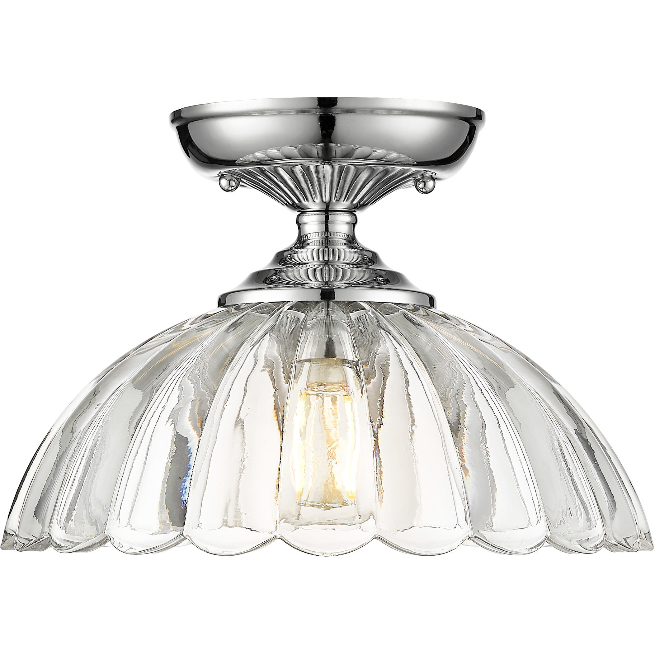 Audra 1 Light 11.75 inch Chrome Semi-Flush Mount Ceiling Light