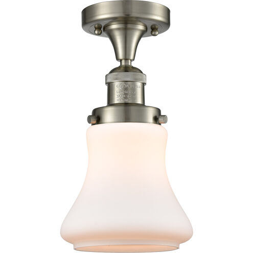 Franklin Restoration Bellmont LED 6 inch Brushed Satin Nickel Semi-Flush Mount Ceiling Light in Matte White Glass, Franklin Restoration