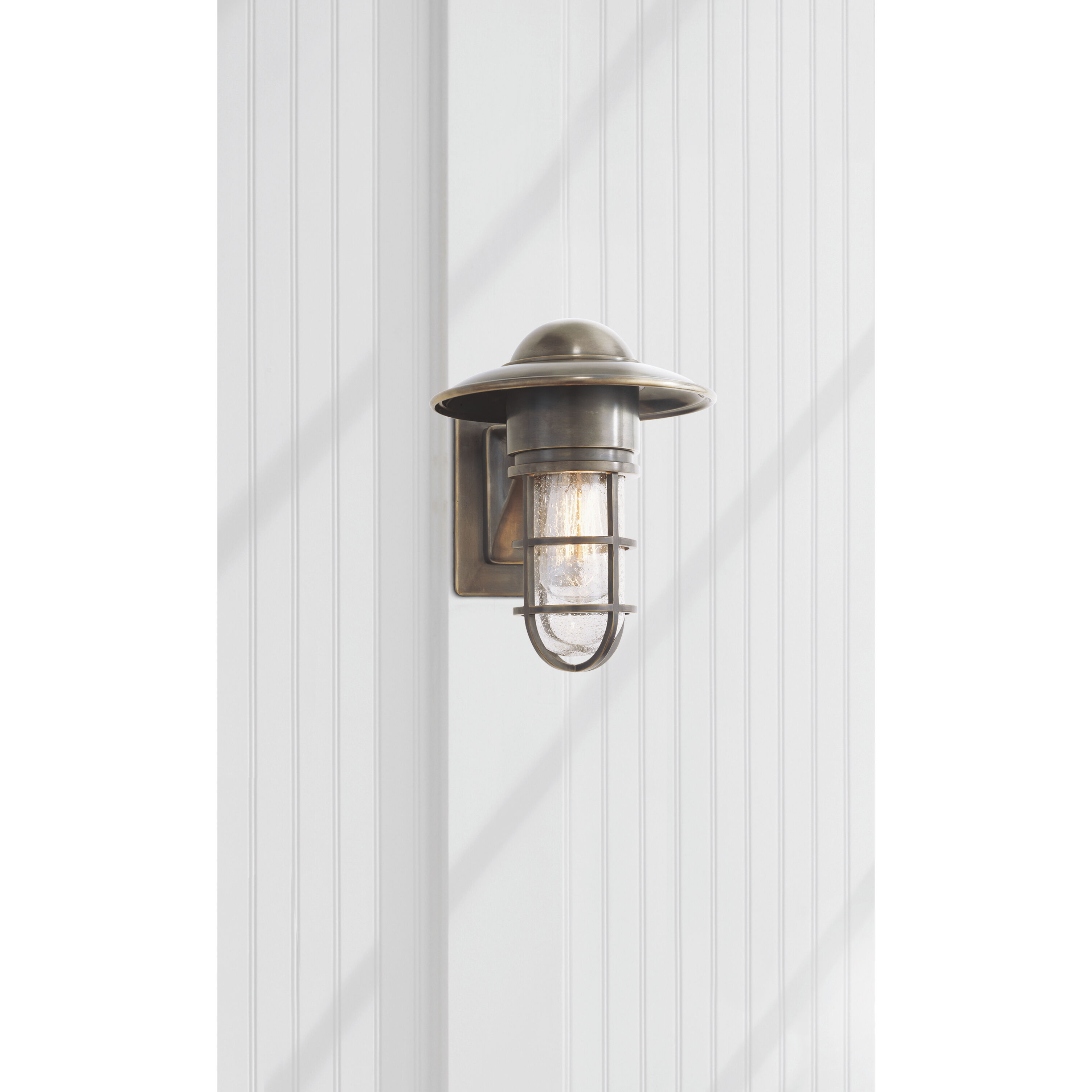 Chapman & Myers Marine2 1 Light 10.5 inch Bronze Outdoor Wall Light in Seeded Glass