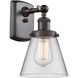 Ballston Small Cone 1 Light 6 inch Oil Rubbed Bronze Sconce Wall Light in Clear Glass, Ballston