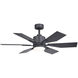 Mayfield 44 inch Charcoal Black with Oak-Black Walnut Blades Ceiling Fan