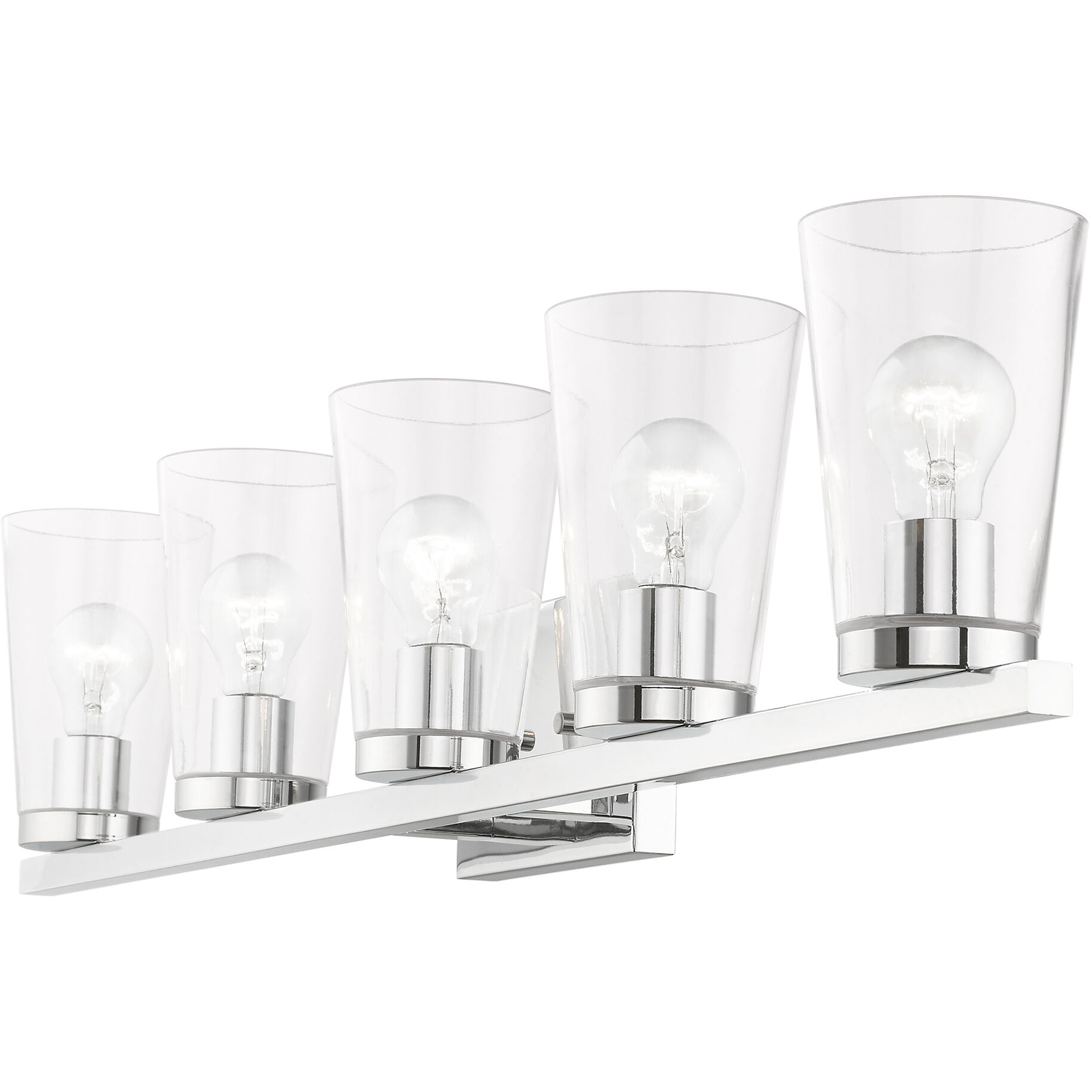 Cityview 5 Light 40 inch Polished Chrome Vanity Sconce Wall Light, Extra Large